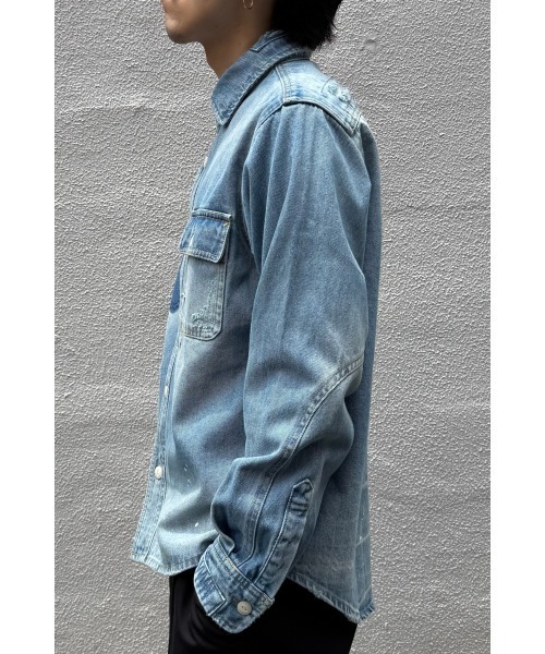 BIG MIKE（ビッグマイク）の「BIG MIKE ビックマイク / 長袖 リメイク デニムシャツ / 102525341（シャツ/ブラウス・メンズ・ブルー・MEDIUM/LARGE/X-LARGE）」の16枚目の写真