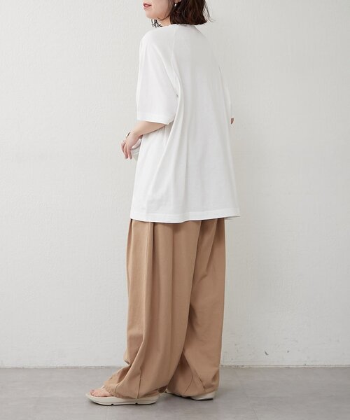 NUNIFE（ユニフィー）の「【NUNIFE】ラグランアシメヘンリーＴ（Tシャツ/カットソー・レディース・オフホワイト/スミクロ/ネイビー・FREE）」の20枚目の写真