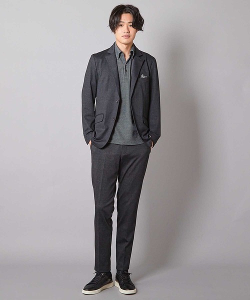 UNION STATION（ユニオンステーション）の「ハニカムジャガード シャドーボーダーポロ（ポロシャツ・メンズ・ホワイト×ブラック/ブラック×ホワイト・L/LL/M）」の11枚目の写真