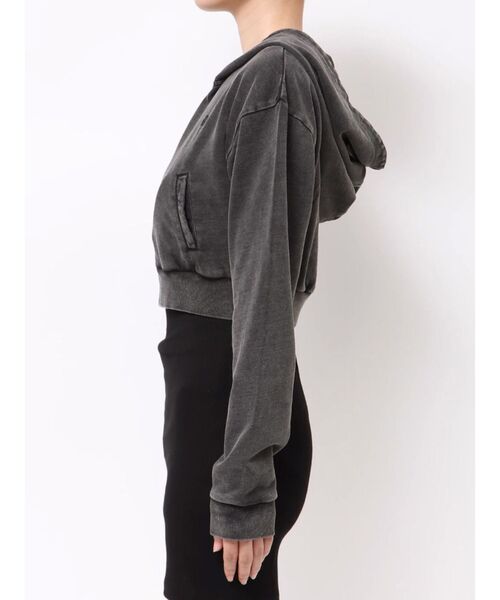 GYDA(ジェイダ)の「【WEB限定】【TINY低身長さん向け】プロセッシングショートパーカー(パーカー・レディース・ブラック/グレー・FREE)」の13枚目の写真