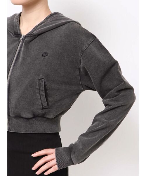 GYDA(ジェイダ)の「【WEB限定】【TINY低身長さん向け】プロセッシングショートパーカー(パーカー・レディース・ブラック/グレー・FREE)」の16枚目の写真