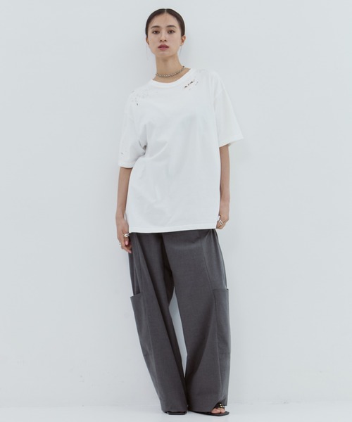 CLANE/クラネ】CRUSH DESIGN OVER TEE/クラッシュデザイン