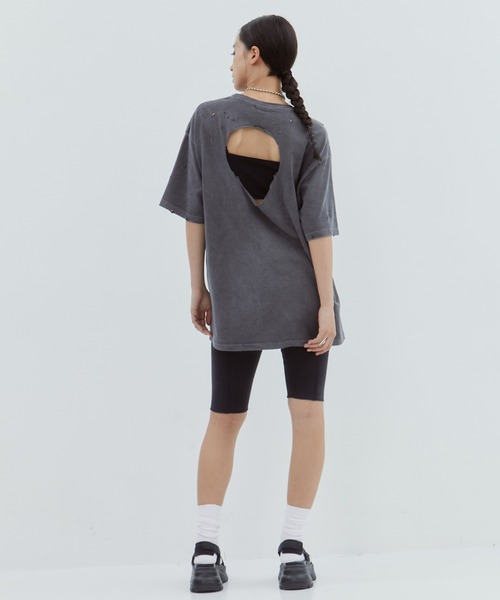 CLANE/クラネ】CRUSH DESIGN OVER TEE/クラッシュデザイン