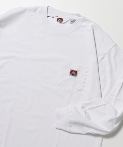 BEN DAVIS（ベンデイビス）の「【BEN DAVIS（ベンデイビス）】L/S POCKET TEE[REG] / ロンT 長袖 ワンポイント レギュラーサイズ ポケット（Tシャツ/カットソー・メンズ・ロイヤルブルー/ホワイト/アッシュグレー/ブラック/ダークグリーン/チャコール/ワイン・MEDIUM/SMALL/X-LARGE/LARGE）」の2枚目の写真