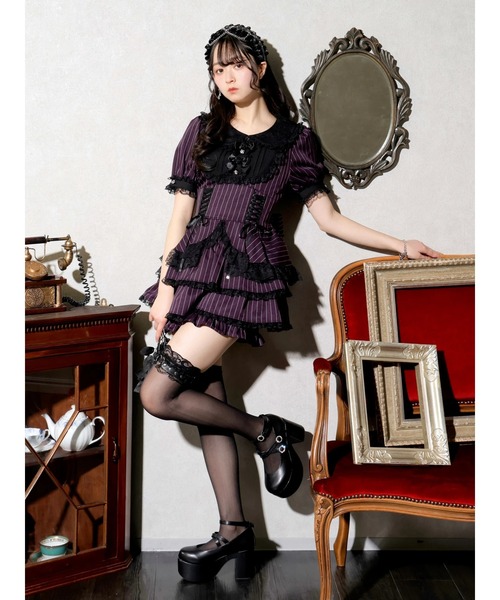NOEMIE(ノエミー)の「ゴシックローズリボンティアードセットアップ(ワンピース・レディース・グレー/ブラック/パープル・M)」の22枚目の写真