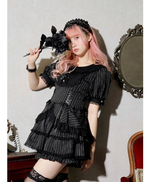 NOEMIE(ノエミー)の「ゴシックローズリボンティアードセットアップ(ワンピース・レディース・グレー/ブラック/パープル・M)」の21枚目の写真