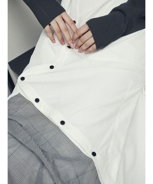 UN3D.（アンスリード）の「PATTERN MIX SHIRT CAMI OP / パターンミックスシャツキャミワンピース（シャツワンピース・レディース・グレー/ブラック/その他1・38/36）」の4枚目の写真