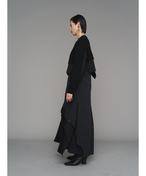 PATTERN MIX SHIRT CAMI OP / パターンミックスシャツキャミワンピース