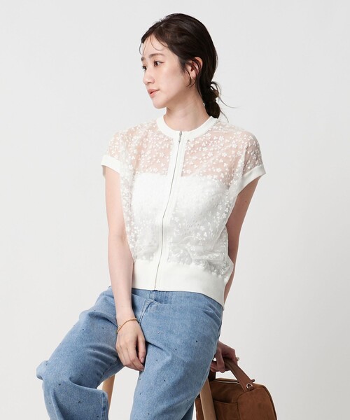 チュールエンブロイダリーベスト - ウォッシャブル -