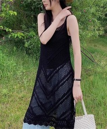 クロシェ編み ボヘミアン調キャミワンピース