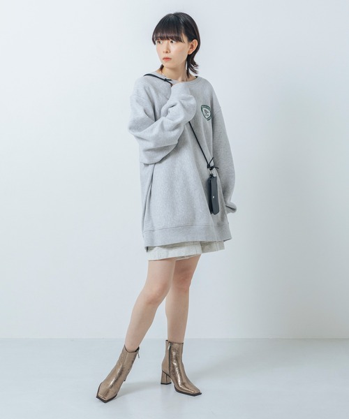 EVOL（イーボル）の「【S-LLサイズ展開・クッション入り】スクエアデザインヒールショートブーツ BZ23835（ブーツ・レディース・シルバーグレー/ブラウン/ブラック・LL/S/M/L）」の12枚目の写真