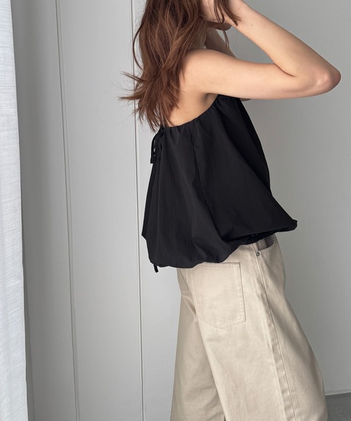 CANAL JEAN(キャナルジーン)の「El mar コットンバルーンキャミ(キャミソール・レディース・ブラウン/ブラック・ONE SIZE)」の4枚目の写真