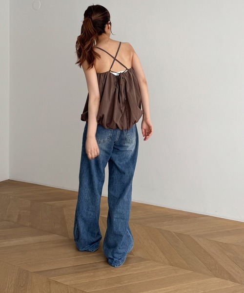 CANAL JEAN(キャナルジーン)の「El mar コットンバルーンキャミ(キャミソール・レディース・ブラウン/ブラック・ONE SIZE)」の7枚目の写真