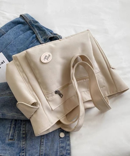Beststore(ベストストア)の「トートバッグ キャンバスバッグ 大きめ(トートバッグ・レディース・オフホワイト/ブラック/グリーン/ライトブラウン・FREE)」の16枚目の写真