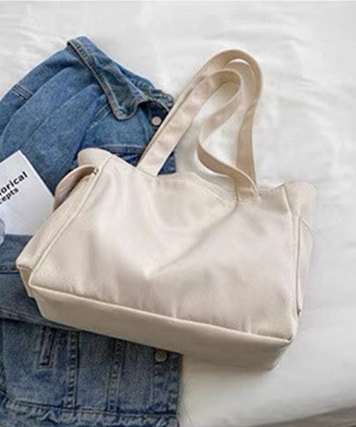 Beststore(ベストストア)の「トートバッグ キャンバスバッグ 大きめ(トートバッグ・レディース・オフホワイト/ブラック/グリーン/ライトブラウン・FREE)」の15枚目の写真
