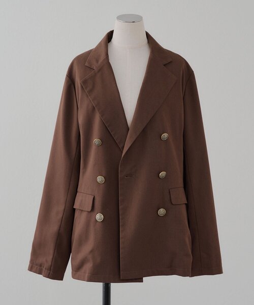 新品 Wテーラージャケット ブラウン continuer de NICE CLAUP（コンティニューデナイスクラップ）の「W