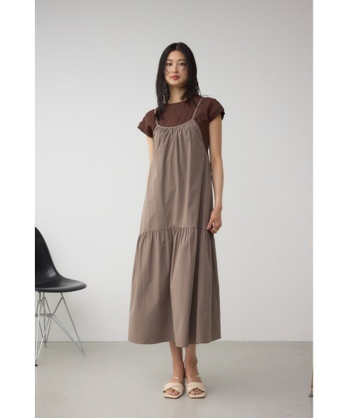 AZUL by moussy（アズールバイマウジー）の「インナーSETフロントギャザーキャミワンピース（ワンピース・レディース・ダークベージュ/ブラック/グレー・SMALL/MEDIUM）」の15枚目の写真