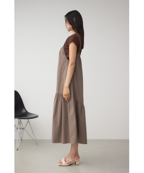 AZUL by moussy（アズールバイマウジー）の「インナーSETフロントギャザーキャミワンピース（ワンピース・レディース・ダークベージュ/ブラック/グレー・SMALL/MEDIUM）」の17枚目の写真