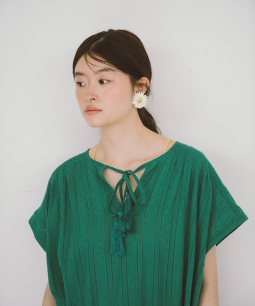 THEATRE PRODUCTS（シアタープロダクツ）の「インドドビーコットンワンピース（ワンピース・レディース・ホワイト/グリーン/レッド/ブラック・FREE）」の12枚目の写真