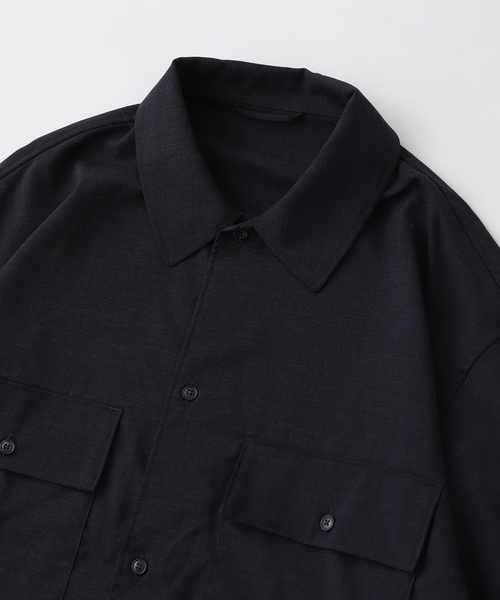 blurhms（ブラームス）の「blurhms / ブラームス Washed Wool Voile Military Shirt（シャツ/ブラウス・メンズ・ブラック系その他・3/4）」の5枚目の写真