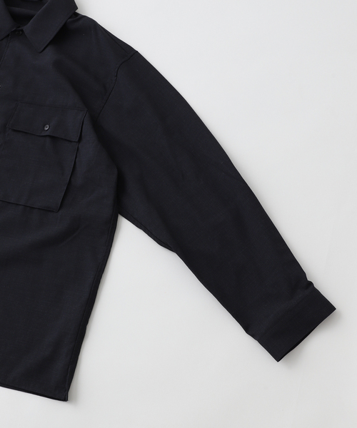 blurhms（ブラームス）の「blurhms / ブラームス Washed Wool Voile Military Shirt（シャツ/ブラウス・メンズ・ブラック系その他・3/4）」の4枚目の写真