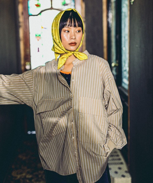 niko and...(ニコアンド)の「【MODE NORM CORE】2WAYカラービッグロングシャツ(シャツ/ブラウス・レディース・ネイビー/キャメル/オフホワイト・MEDIUM/LARGE)」の3枚目の写真