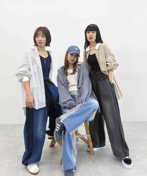 niko and...(ニコアンド)の「【MODE NORM CORE】2WAYカラービッグロングシャツ(シャツ/ブラウス・レディース・ネイビー/キャメル/オフホワイト・MEDIUM/LARGE)」の5枚目の写真