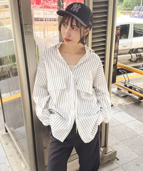 niko and...(ニコアンド)の「【MODE NORM CORE】2WAYカラービッグロングシャツ(シャツ/ブラウス・レディース・ネイビー/キャメル/オフホワイト・MEDIUM/LARGE)」の8枚目の写真