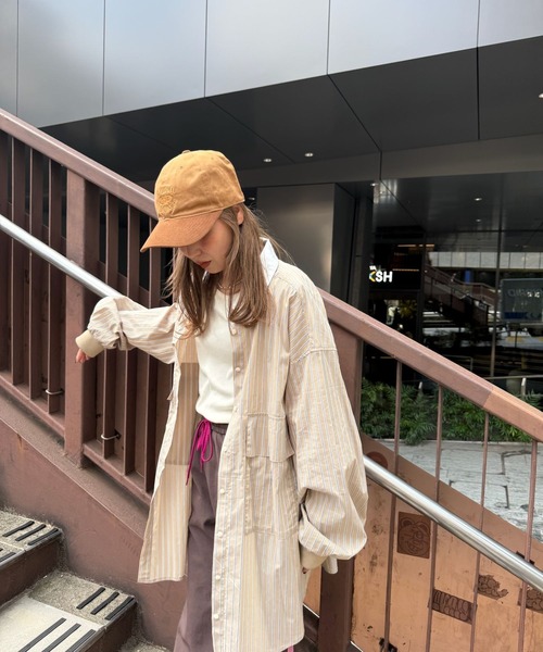 niko and...(ニコアンド)の「【MODE NORM CORE】2WAYカラービッグロングシャツ(シャツ/ブラウス・レディース・ネイビー/キャメル/オフホワイト・MEDIUM/LARGE)」の11枚目の写真