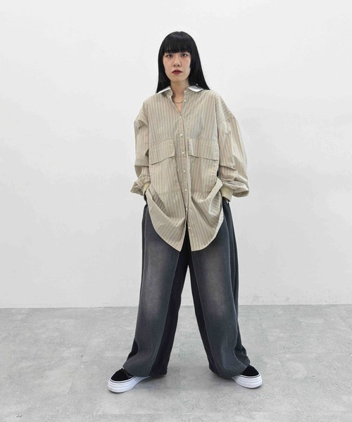 MODE NORM CORE】2WAYカラービッグロングシャツ（シャツ