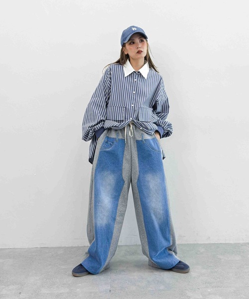 niko and...(ニコアンド)の「【MODE NORM CORE】2WAYカラービッグロングシャツ(シャツ/ブラウス・レディース・ネイビー/キャメル/オフホワイト・MEDIUM/LARGE)」の18枚目の写真