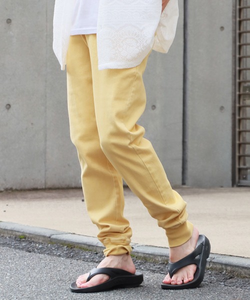 WP WESTPOINT(ダブルピーウエストポイント)の「WP WESTPOINT/ダブルピー ウエストポイント テイパード 裾リブ ストレッチツイル カラーデニム風 イージーパンツ(デニムパンツ・メンズ・ブルー/イエロー/ブラウン・XL/L/M/S/XS/XXL)」の3枚目の写真