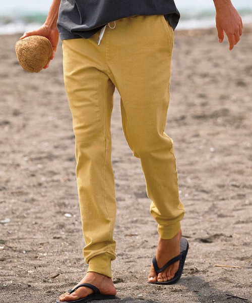 WP WESTPOINT(ダブルピーウエストポイント)の「WP WESTPOINT/ダブルピー ウエストポイント テイパード 裾リブ ストレッチツイル カラーデニム風 イージーパンツ(デニムパンツ・メンズ・ブルー/イエロー/ブラウン・XL/L/M/S/XS/XXL)」の6枚目の写真