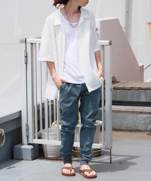 WP WESTPOINT(ダブルピーウエストポイント)の「WP WESTPOINT/ダブルピー ウエストポイント テイパード 裾リブ ストレッチツイル カラーデニム風 イージーパンツ(デニムパンツ・メンズ・ブルー/イエロー/ブラウン・XL/L/M/S/XS/XXL)」の21枚目の写真