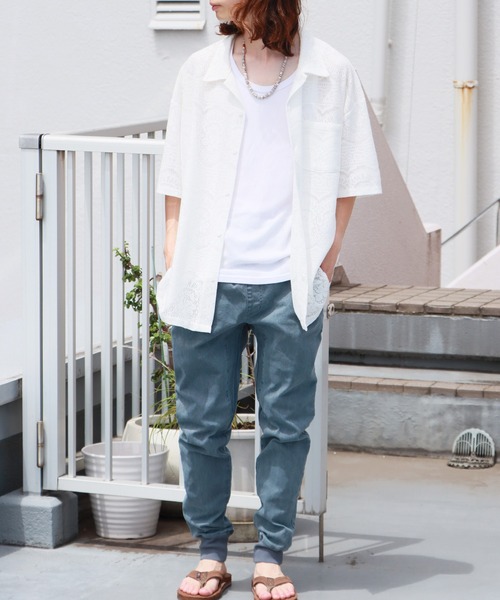 WP WESTPOINT(ダブルピーウエストポイント)の「WP WESTPOINT/ダブルピー ウエストポイント テイパード 裾リブ ストレッチツイル カラーデニム風 イージーパンツ(デニムパンツ・メンズ・ブルー/イエロー/ブラウン・XL/L/M/S/XS/XXL)」の22枚目の写真