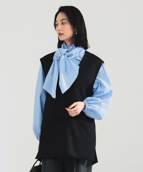 Demi-Luxe BEAMS(デミルクス ビームス)の「【1/9再値下げ】ツイル Vあき プルオーバー ベスト(ベスト・レディース・ベージュ/ブラック・36/38)」の7枚目の写真