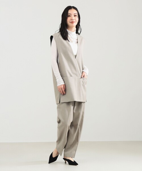 Demi-Luxe BEAMS(デミルクス ビームス)の「【1/9再値下げ】ツイル Vあき プルオーバー ベスト(ベスト・レディース・ベージュ/ブラック・36/38)」の9枚目の写真