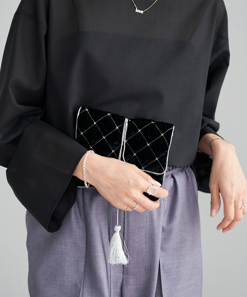 IENA(イエナ)の「GIGI/ジジ Jewelry pouch ポーチ(ポーチ・レディース・ブラウン/ブラック・FREE)」の4枚目の写真