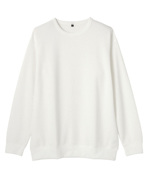 無印良品（ムジルシリョウヒン）の「紳士　ＵＶカット乾きやすいワッフルクルーネック長袖Ｔシャツ（Tシャツ/カットソー・メンズ・ブラック/オフホワイト/ダークネイビー/ライトグレー系/カーキ系/ブルー系・S/M/L/XL/XXL/XS）」の9枚目の写真