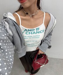 カップ付きメッセージロゴキャミソール