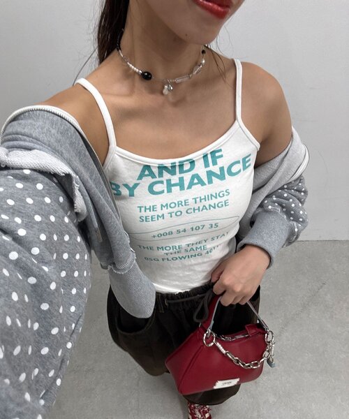 CIAOPANIC（チャオパニック）の「カップ付きメッセージロゴキャミソール（キャミソール・レディース・イエロー/ホワイト/グレー・ONE SIZE）」の19枚目の写真