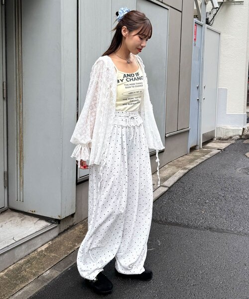 CIAOPANIC（チャオパニック）の「カップ付きメッセージロゴキャミソール（キャミソール・レディース・イエロー/ホワイト/グレー・ONE SIZE）」の17枚目の写真