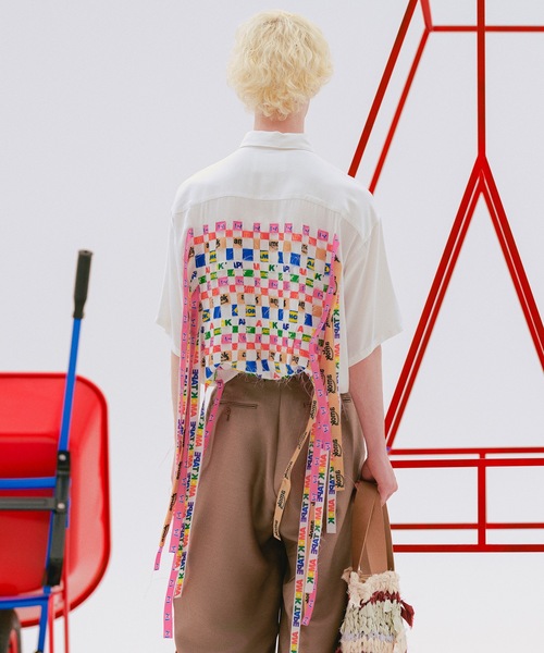 amok(アモク)の「TAPE WEAVING SHIRT(シャツ/ブラウス・メンズ・ブラック/ホワイト・L/M/S)」の1枚目の写真