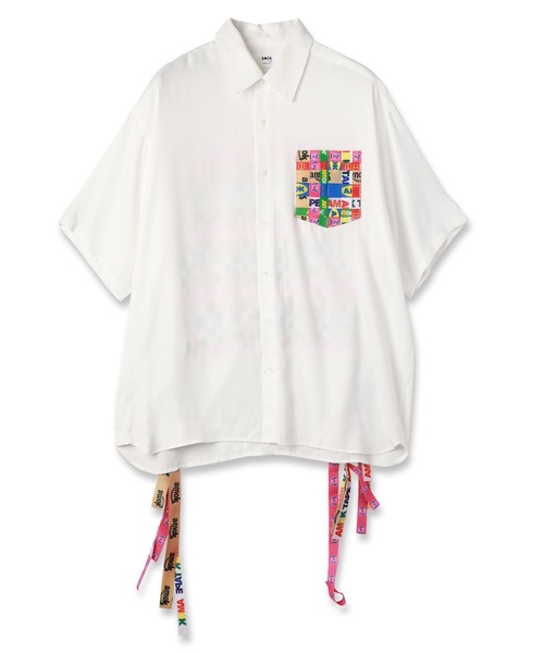 amok(アモク)の「TAPE WEAVING SHIRT(シャツ/ブラウス・メンズ・ブラック/ホワイト・L/M/S)」の4枚目の写真
