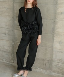 AD2013 14SS archive リバーシブルフリル丸襟ジャケット 黒 AD2013