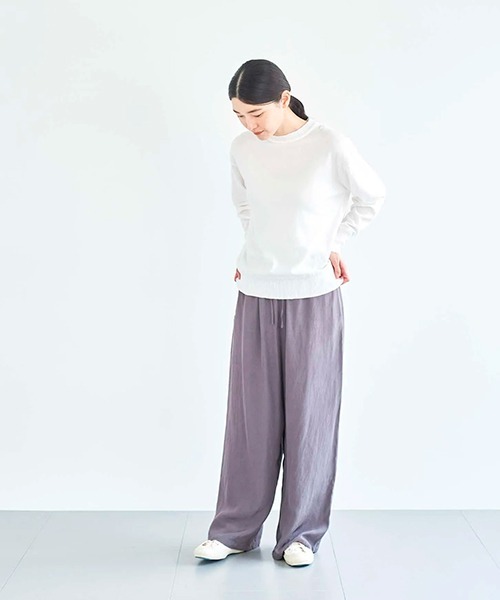 HAU（ハウ）の「ニットトップス coton（Tシャツ/カットソー・レディース・ホワイト/ブラウン/チャコールグレー・MEDIUM/SMALL）」の9枚目の写真