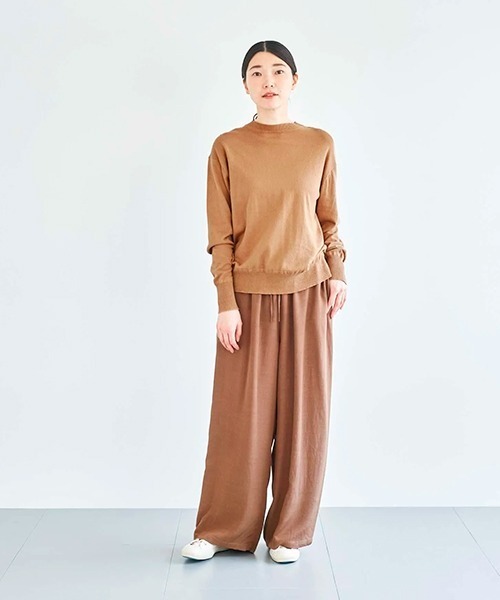 HAU（ハウ）の「ニットトップス coton（Tシャツ/カットソー・レディース・ホワイト/ブラウン/チャコールグレー・MEDIUM/SMALL）」の10枚目の写真