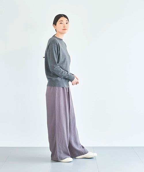 HAU（ハウ）の「ニットトップス coton（Tシャツ/カットソー・レディース・ホワイト/ブラウン/チャコールグレー・MEDIUM/SMALL）」の11枚目の写真