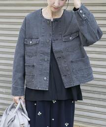 ITEMS URBANRESEARCH(アイテムズ アーバンリサーチ)のデニムノーカラージャケット(デニムジャケット)