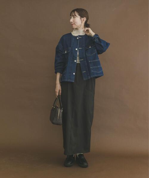 ITEMS URBANRESEARCH（アイテムズ アーバンリサーチ）の「デニムノーカラージャケット（デニムジャケット・レディース・ブラック/グレー/インディゴブルー・FREE）」の14枚目の写真